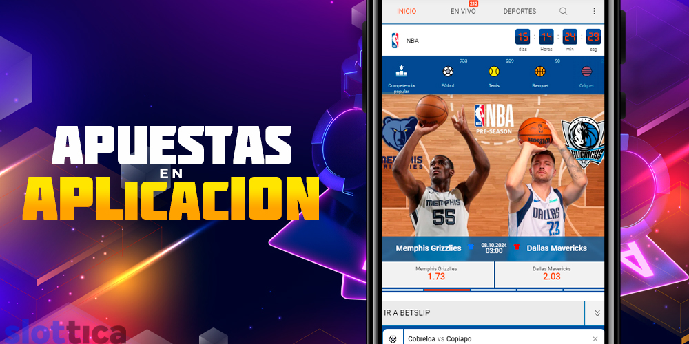 Realice sus apuestas en la aplicación